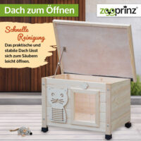 Katzenhaus Fontana aus Naturholz, gemütlicher Rückzugsort.