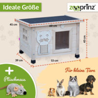 Katzenhaus Fontana aus Naturholz, gemütlicher Rückzugsort.