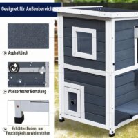 Katzenhaus Katzenvilla Outdoor Katzenhütte 2-Etagen