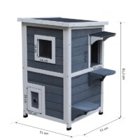 Katzenhaus Katzenvilla Outdoor Katzenhütte 2-Etagen