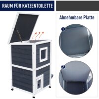 Katzenhaus Katzenvilla Outdoor Katzenhütte 2-Etagen