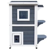 Katzenhaus Katzenvilla Outdoor Katzenhütte 2-Etagen