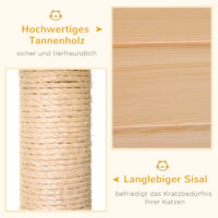 Naturfarbenes Katzenhaus aus Tannenholz, Masse 70x35x60cm, ein charmantes und gemütliches Heim für Ihre Katze.