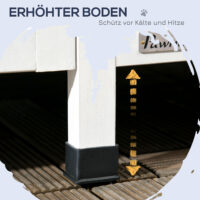 Graues wetterfestes Katzenhaus aus Tannenholz, bietet Katzen Schutz im Freien.