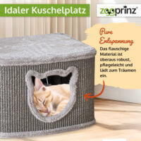 Katzenhöhle CosyCave Beige robust mit Sisal und Plüsch