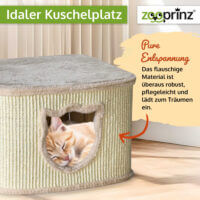 Katzenhöhle CosyCave Beige robust mit Sisal und Plüsch