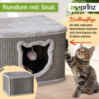 Katzenhöhle CosyCave Beige robust mit Sisal und Plüsch