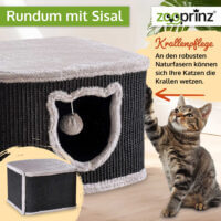 Katzenhöhle CosyCave Beige robust mit Sisal und Plüsch