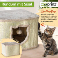 Katzenhöhle CosyCave Beige robust mit Sisal und Plüsch