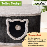 Katzenhöhle CosyCave Beige robust mit Sisal und Plüsch