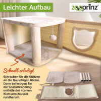 Katzenhöhle CosyCave Beige robust mit Sisal und Plüsch