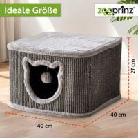 Katzenhöhle CosyCave Beige robust mit Sisal und Plüsch