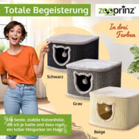 Katzenhöhle CosyCave Beige robust mit Sisal und Plüsch