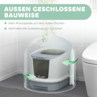 Katzenklo geschlossen mit Deckel obenliegender Eingang Tablett