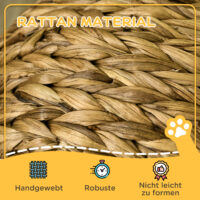 Brauner Katzenkorb mit Kissen, Masse 42x33x52cm, ein gemütlicher und praktischer Schlafplatz für Katzen.