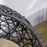 Violett-cremeweisser Katzenkorb mit Kissen, stilvoll und gemütlich, bietet Ihrer Katze einen komfortablen Schlafplatz.