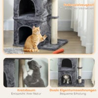Katzenkratzbaum kompakt mit Sisal und Höhle dunkelgrau