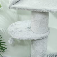 Katzenkratzbaum mehrstufig mit Sisal und Spielball hellgrau