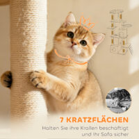 Katzenkratzbaum gross mit Tunnel und Höhle Sisal hellgrau