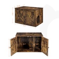 Brauner Katzenschrank im Vintage Design, Holz, für Katzentoilette
