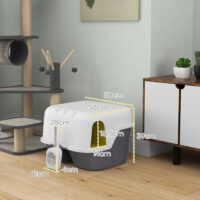 Cremeweisse Katzentoilette mit Deckel und Sieb, für Katzen bis 3.5kg.