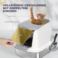 Katzentoilette geschlossen mit Schaufel aus Edelstahl