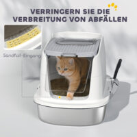 Katzentoilette geschlossen mit Schaufel aus Edelstahl