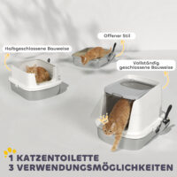 Katzentoilette geschlossen mit Schaufel aus Edelstahl