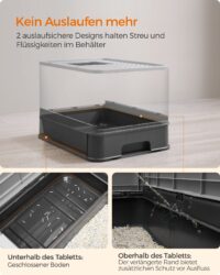 Katzentoilette mit Haube in Anthrazit für Sauberkeit und Geruchskontrolle.