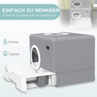 Graue Katzentoilette aus Kunststoff, 52x41x38.5cm gross, für Katzen bis 4kg.