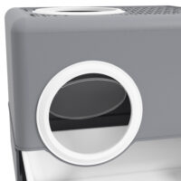 Graue Katzentoilette aus Kunststoff, 52x41x38.5cm gross, für Katzen bis 4kg.