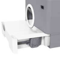 Graue Katzentoilette aus Kunststoff, 52x41x38.5cm gross, für Katzen bis 4kg.