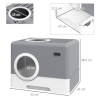 Graue Katzentoilette aus Kunststoff, 52x41x38.5cm gross, für Katzen bis 4kg.