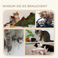 Graue 3-Stufen-Katzentreppe aus Teddystoff, ideal für kleine Katzen, um höher gelegene Orte zu erreichen.