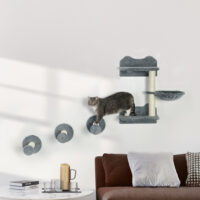 Katzentreppe Kletterwand Kratzbaum Set mit Hängematte für Katzen