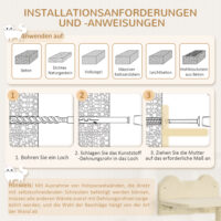 Braune 4-teilige Katzenkletterwand mit Hängematte, belastbar bis 5kg.