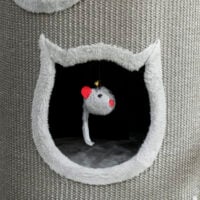 Katzenturm Kratzbaum mit Schlafhöhlen für mehrere Katzen grau