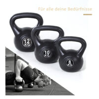 Kettlebell Kugelhantel für Anfänger 8kg schwarz