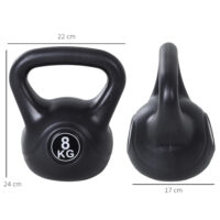 Kettlebell Kugelhantel für Anfänger 8kg schwarz