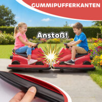 Kinder Autoscooter drehbar mit LED und Musik 360° 3-8 Jahre rot