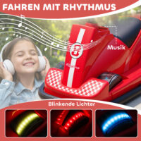 Kinder Autoscooter drehbar mit LED und Musik 360° 3-8 Jahre rot