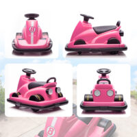 Kinder Autoscooter 360° drehbar mit LED und Musik 3-8 Jahre rosa