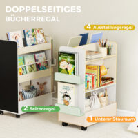 Kinder Bücherregal mit Tafel und Rollen für Kinderzimmer