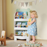 Kinder Bücherregal 3-stufig mit Tiermotiv für Kinderzimmer grün