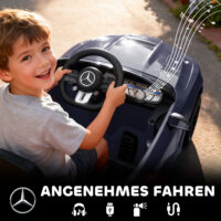 Kinder Elektroauto 12V mit Fernbedienung LED und Musik grau