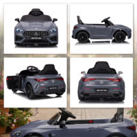 Kinder Elektroauto 12V mit Fernbedienung LED und Musik grau