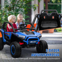 Kinder Elektroauto 2-Sitzer mit Fernbedienung Musik und Lichter blau