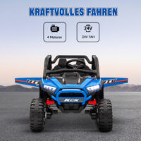 Kinder Elektroauto 2-Sitzer mit Fernbedienung Musik und Lichter blau