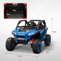 Kinder Elektroauto 2-Sitzer mit Fernbedienung Musik und Lichter blau