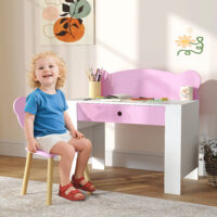 Kinder Schreibtisch Set mit Stuhl und Schublade für Mädchen rosa